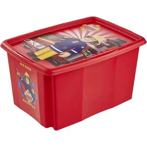 Caja de almacenamiento con decoración, con tapa, 45 litros, 55,5x40x30, sam el bombero, colección paulina - Imagen 1