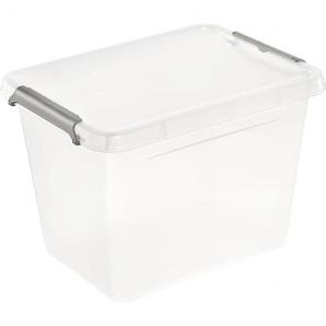 Caja de almacenamiento / caja de clip lara, 2,5 litros, modular apilable, tapa con clip para cerrar, transparente - Imagen 1