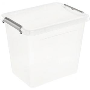 Caja de almacenamiento / caja de clip lara, 3 litros, modular apilable, tapa con clip para cerrar, transparente - Imagen 1