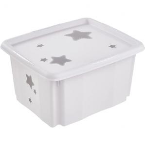 Caja de almacenamiento con decoración, con tapa, 24 litros, 41,5x35,5x22, estrellas, colección paulina - Imagen 1