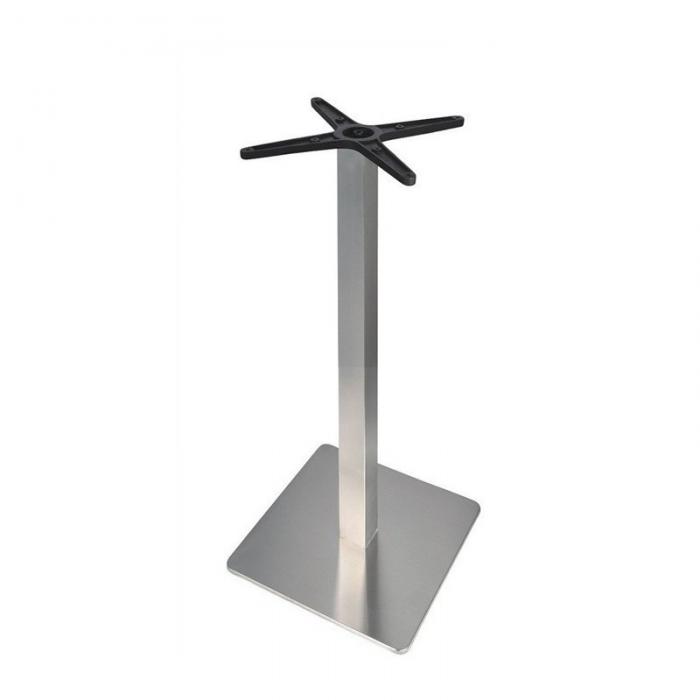 Mesa rhin, alta, acero inoxidable, base de 110 cms y tapa 80 x 80 cms. color a elegir, tableros de 80x80 cms: werzalit sm - mont