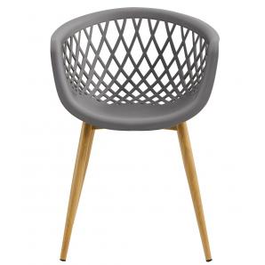 4 Sillones strauss, metal, polipropileno gris oscuro - 4 unidades