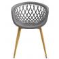 4 Sillones strauss, metal, polipropileno gris oscuro - 4 unidades