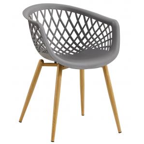 4 Sillones strauss, metal, polipropileno gris oscuro - 4 unidades