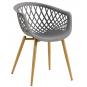 4 Sillones strauss, metal, polipropileno gris oscuro - 4 unidades
