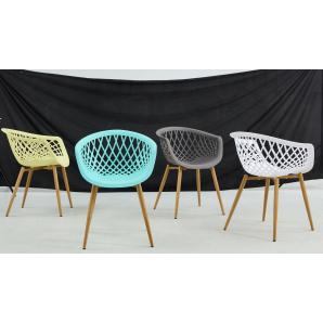 4 Sillones strauss, metal, polipropileno gris oscuro - 4 unidades