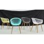 4 Sillones strauss, metal, polipropileno gris oscuro - 4 unidades