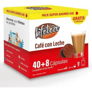 Café con leche dolce gusto compatible marca kfetea 48 cápsulas