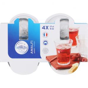 Set 4 vasos transparente 17cl amalfi