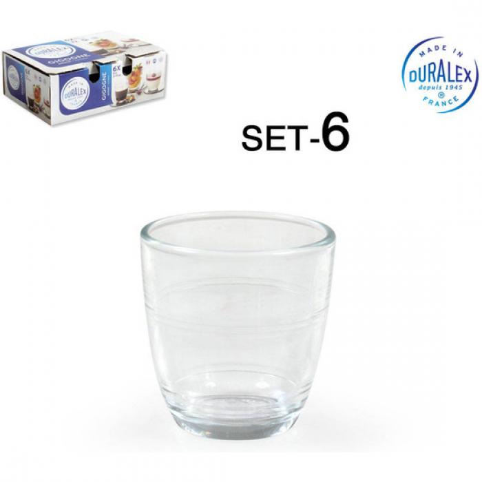 Set 6 vasos transparente 90cc gigogne