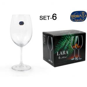 Set 6 copa cristal bohemia 450cc lara