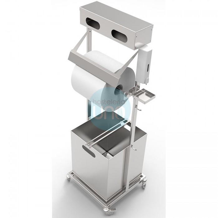 Punto Móvil de Desinfección con dispensador de gel y papel sector Alimentación Punto Móvil de Desinfección con dispensador de gel y papel sector Alimentación