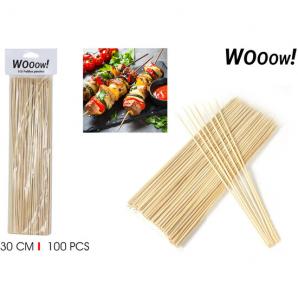36 Palillos pinchos bambu 30cm/100pcs wooow - 36 unidades
