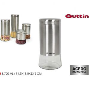 12 Tarros vidrio/acero 1700ml quttin - 12 unidades