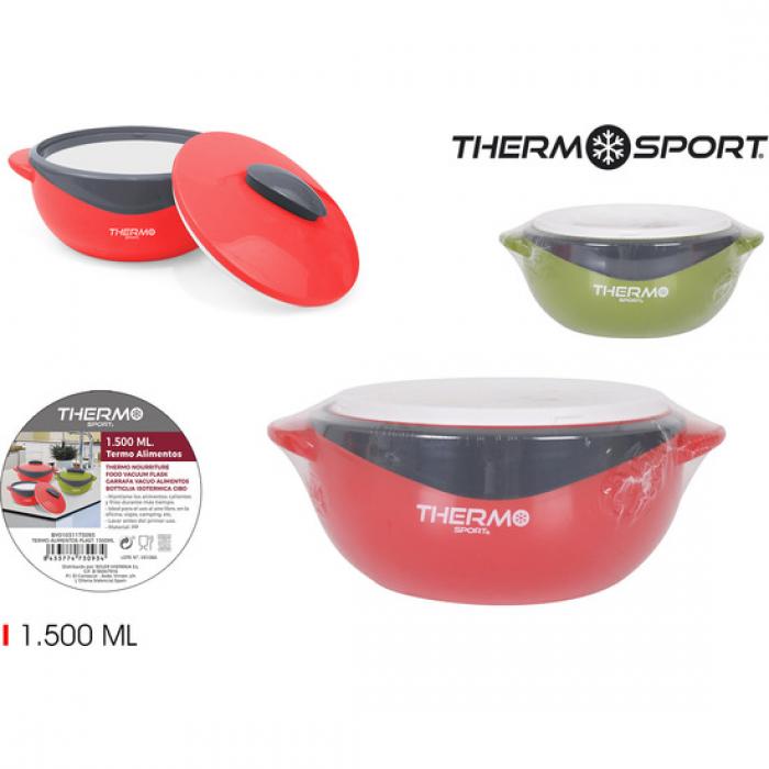 12 Termos alimentos plástico 1500ml thermosport - 12 unidades