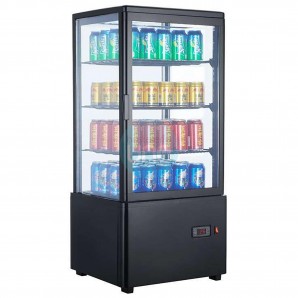 Expositor refrigerado 4 caras, 3 estantes, 78 litros negro XC78L-N