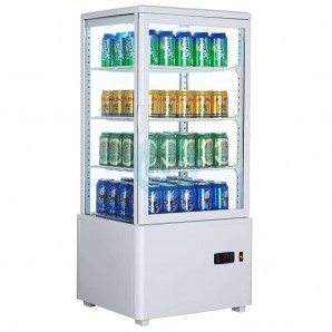 Expositor refrigerado 4 caras, 3 estantes, 78 litros blanco XC78L-B