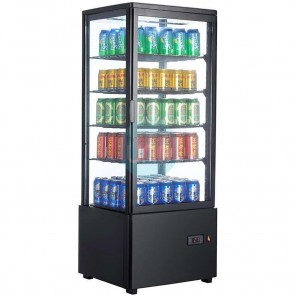 Expositor refrigerado 4 caras, 4 estantes, 98 litros negro xc98l-n