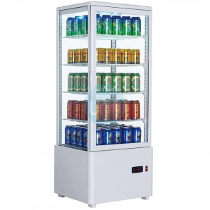 Expositor Refrigerado 4 Caras, 4 Estantes, 98 Litros Blanco XC98L-B