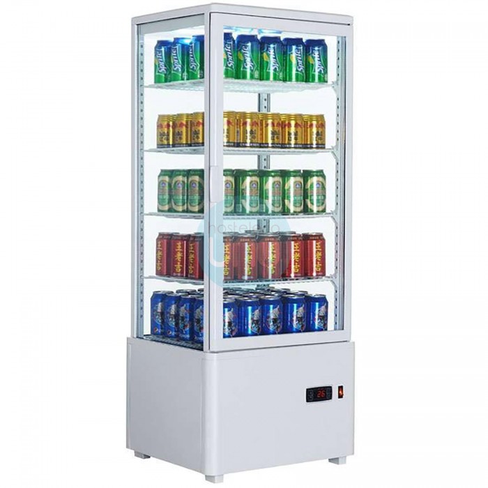 Expositor Refrigerado 4 Caras, 4 Estantes, 5 Pisos, 98 Litros, Blanco, CHC98LB