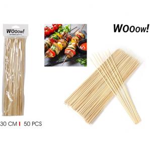 36 Palillos pinchos bambu 30cm/50pcs wooow - 36 unidades