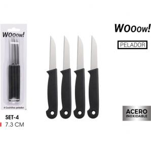 36 Set4s cuchillos pelador negro wooow - 36 unidades