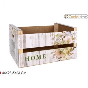 3 Cajas wood brillo 44x28.5x23 s.home confortime - 3 unidades