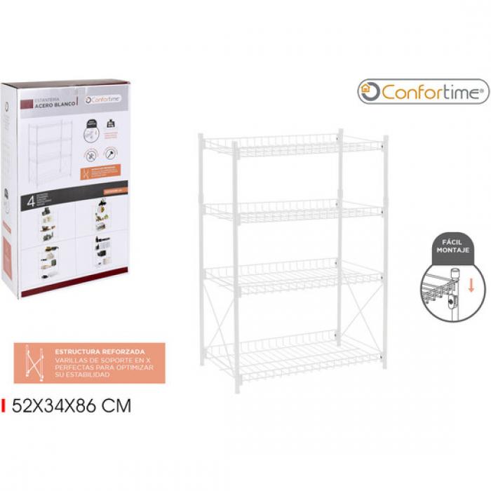 2 Estanterias 4 niveles metal 52x34x86 confortime - 2 unidades