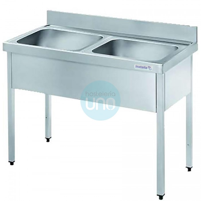 fregadero 2 senos acero inoxidable