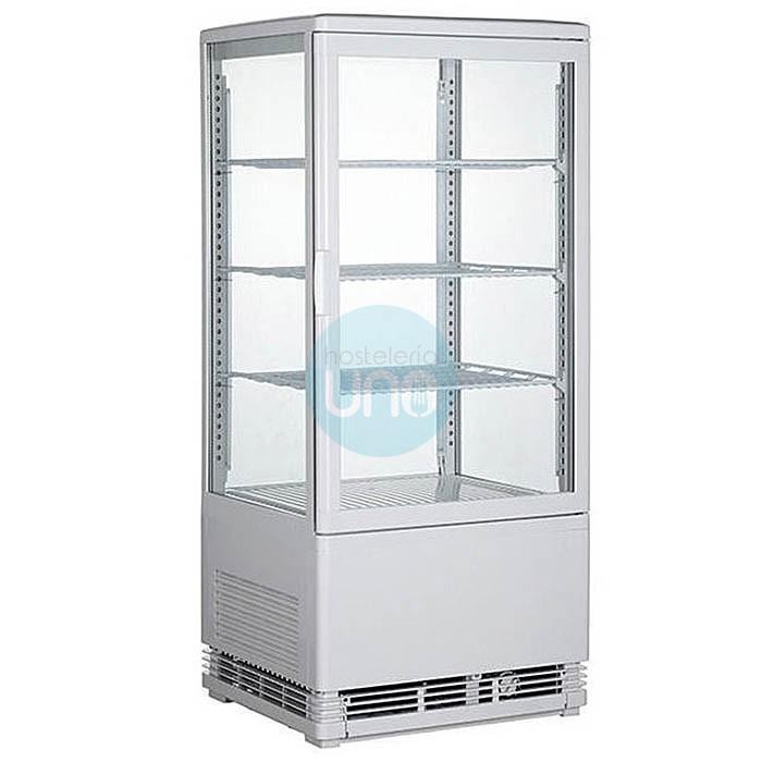 Expositor Refrigerado Blanco 4 Caras, 3 Estantes, 4 Pisos, 78 Litros EU-RT78L