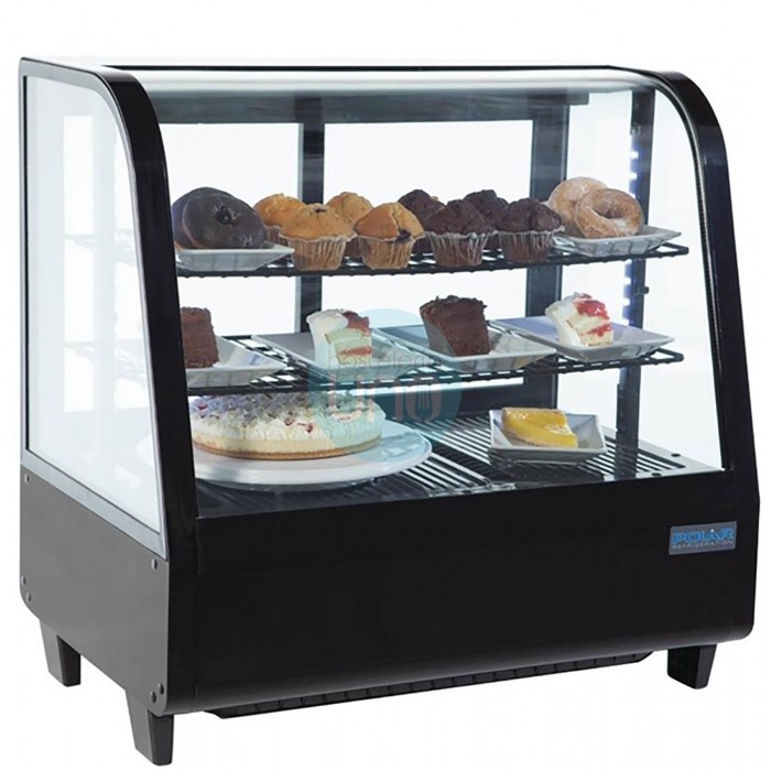 Unidad de vending refrigerada sobre mostrador 3 alturas, negra, 100 litros Polar Unidad de vending refrigerada sobre mostrador 3 alturas, negra, 100 litros Polar