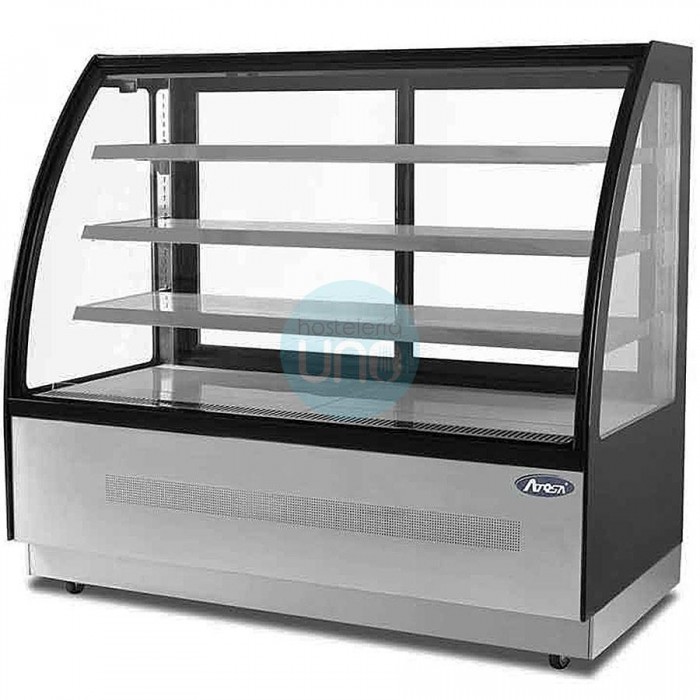 Mostrador Refrigerado Cristal Curvo, 1,5 Metros Ancho, 520 Litros ATOSA WDF157D