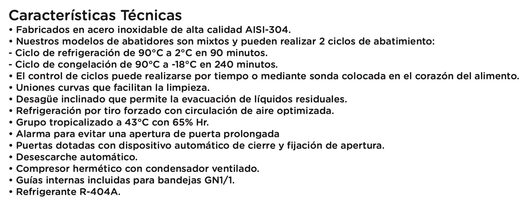 abatidor temperatura